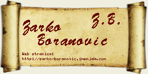 Žarko Boranović vizit kartica